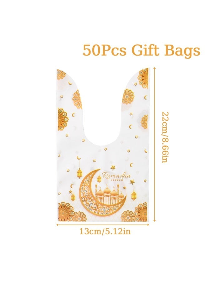 ١٠٠ كيس هدايا عيد مبارك مزين بآذان أرنب - أكياس هدايا بألوان متنوعة لحفلات رمضان كريم والعيد - Image 2